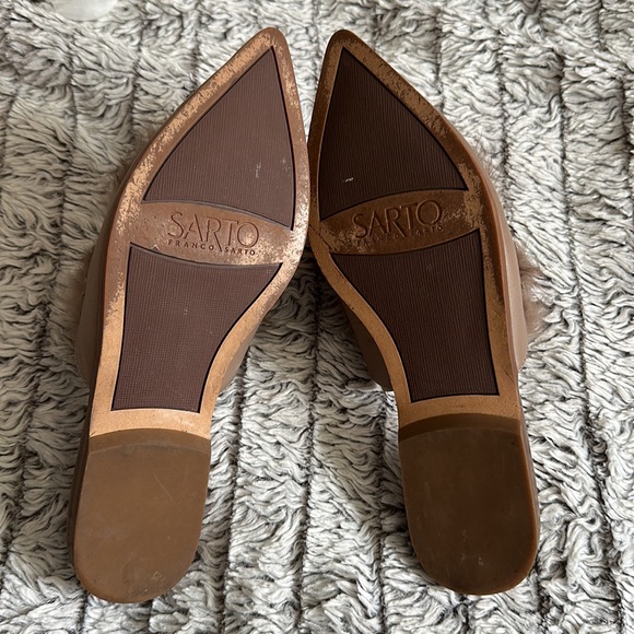 Franco Sarto size 6 Faux Fur Mules / flats in Taupe - Picture 4 of 7